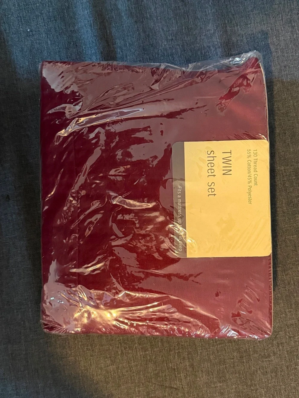 Twin Sheet Set in Burgundy - Soft Polyester-Cotton Blend